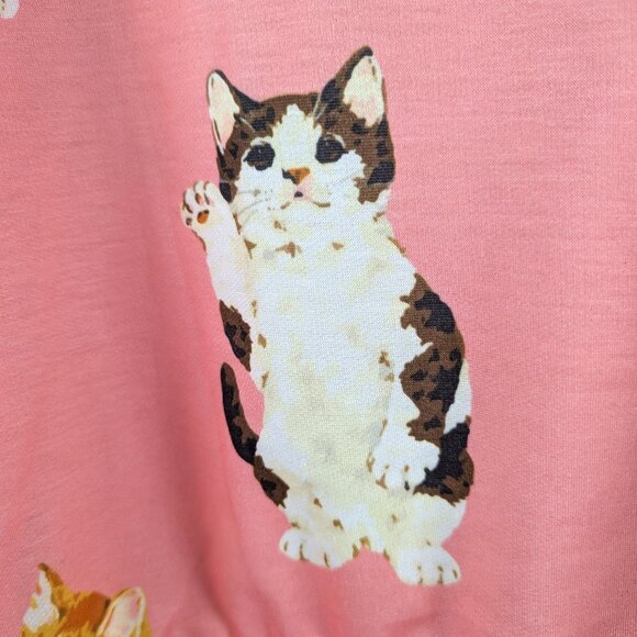 Pixie Lady Light Pink Cat/Kitten Long Sleeve Top 1X - Picture 7 of 8